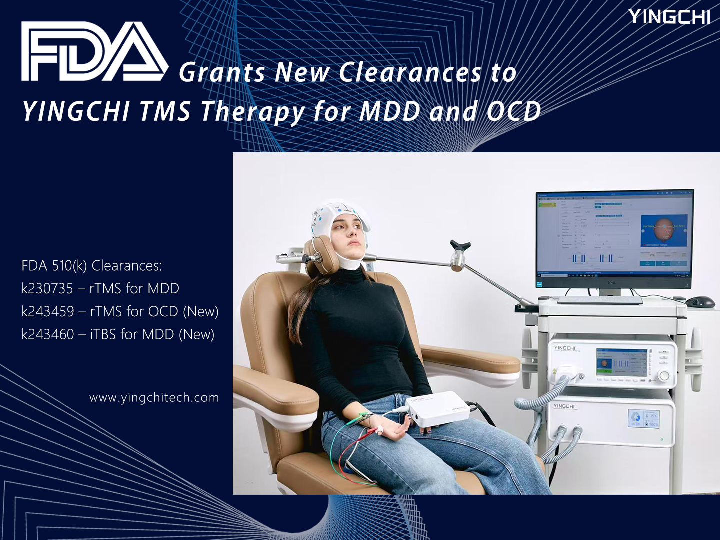 YINGCHI TMS has received new FDA granted clearances for two